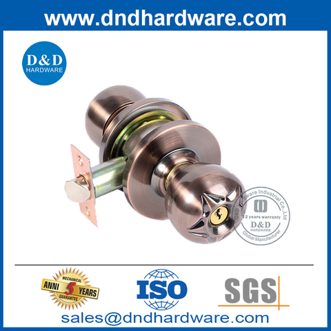 Antique Copper Zinc Alloy Door Knob Style Handle Lockset for Storeroom-DDLK056