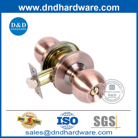 Zinc Alloy Antique Copper Door Cylindrical Lock Set for Healthcare-DDLK050