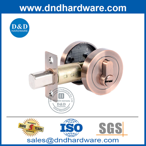 Antique Copper Zinc Alloy Single Side Cylindrical Lock Deadbolt-DDLK028