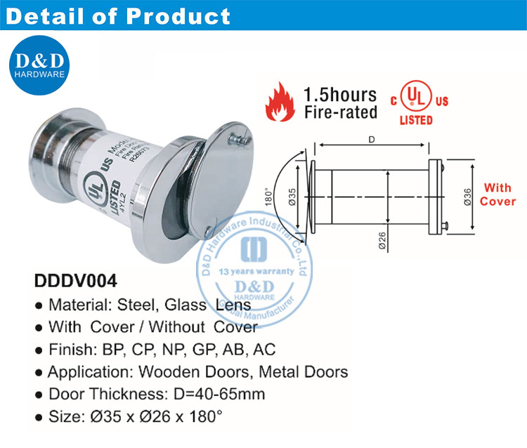 UL Listed door viewer