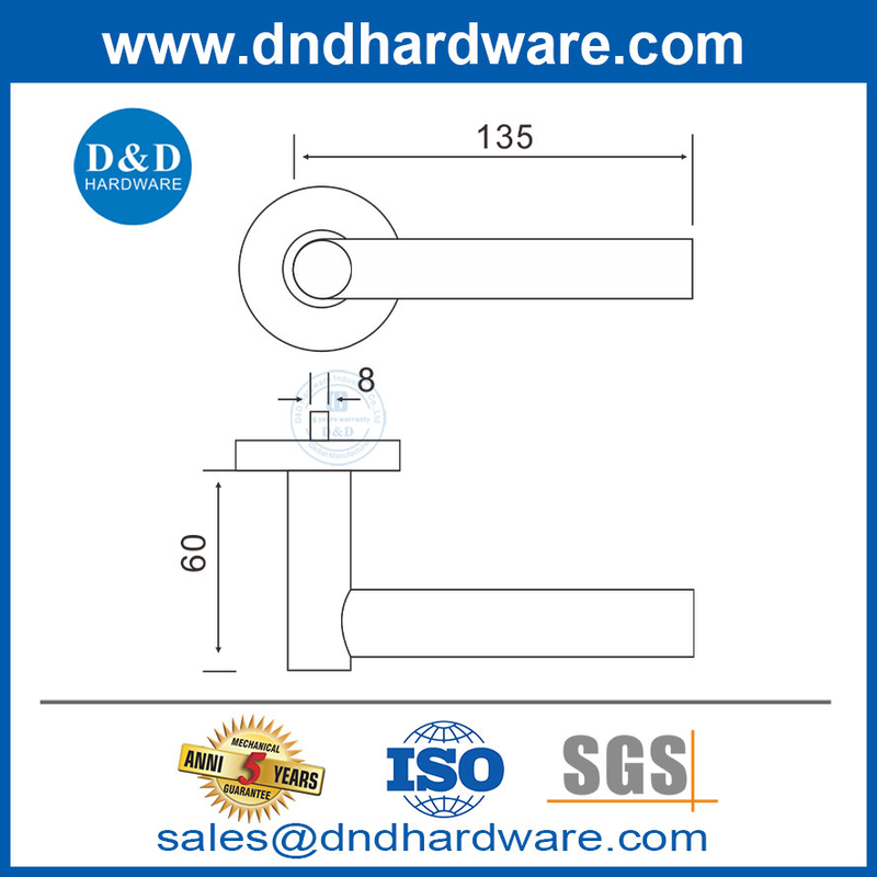 Door Handle Levers Stainless Steel Commercial Door HandleDDTH017 from