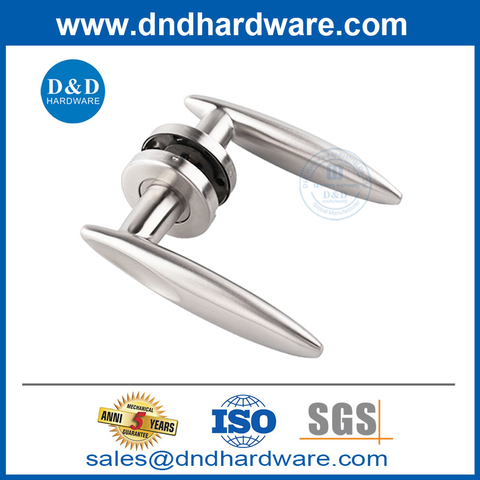 Round Rosette Stainless Steel Front Door Lever Handle-DDSH020