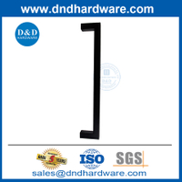 304 Stainless Steel Square Rosette Wooden Door Long Pull Handle for Commercial Door-DDPH034