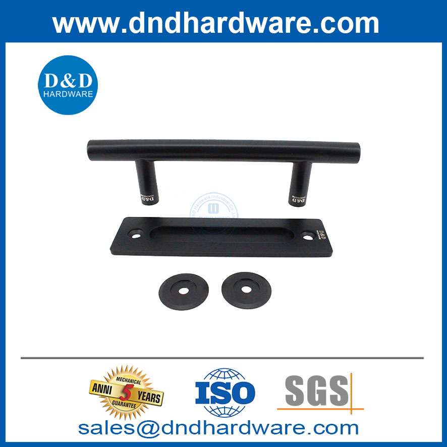Carbon Steel Black Coating Door Handles Square Sliding Barn Door Handle-DDBD102