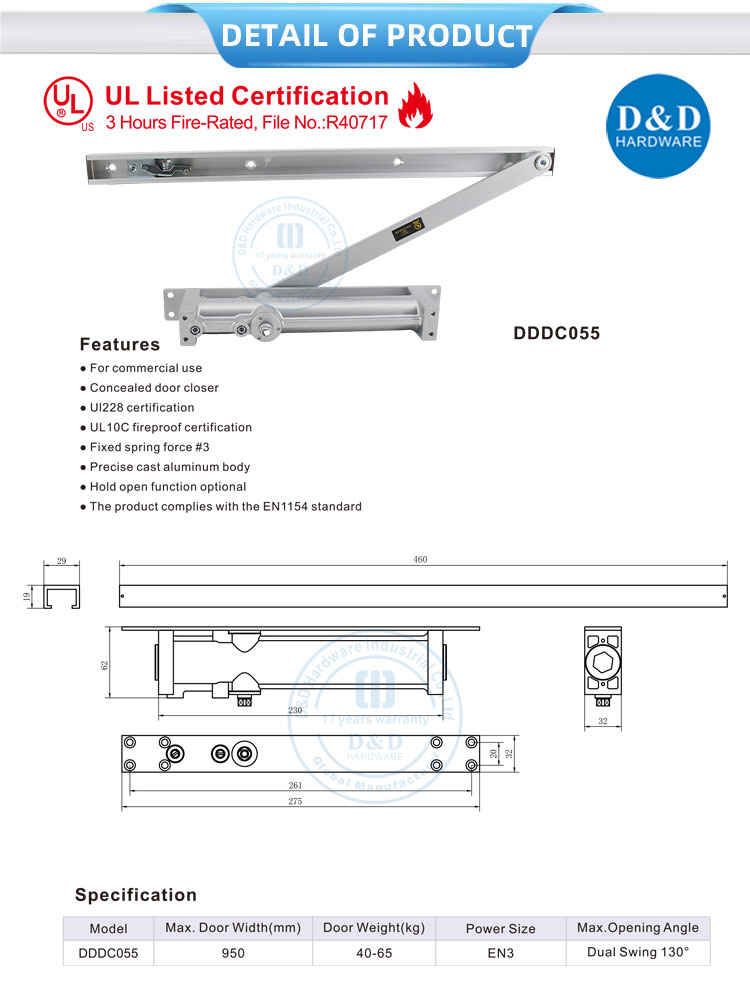 UL Listed Door Closer