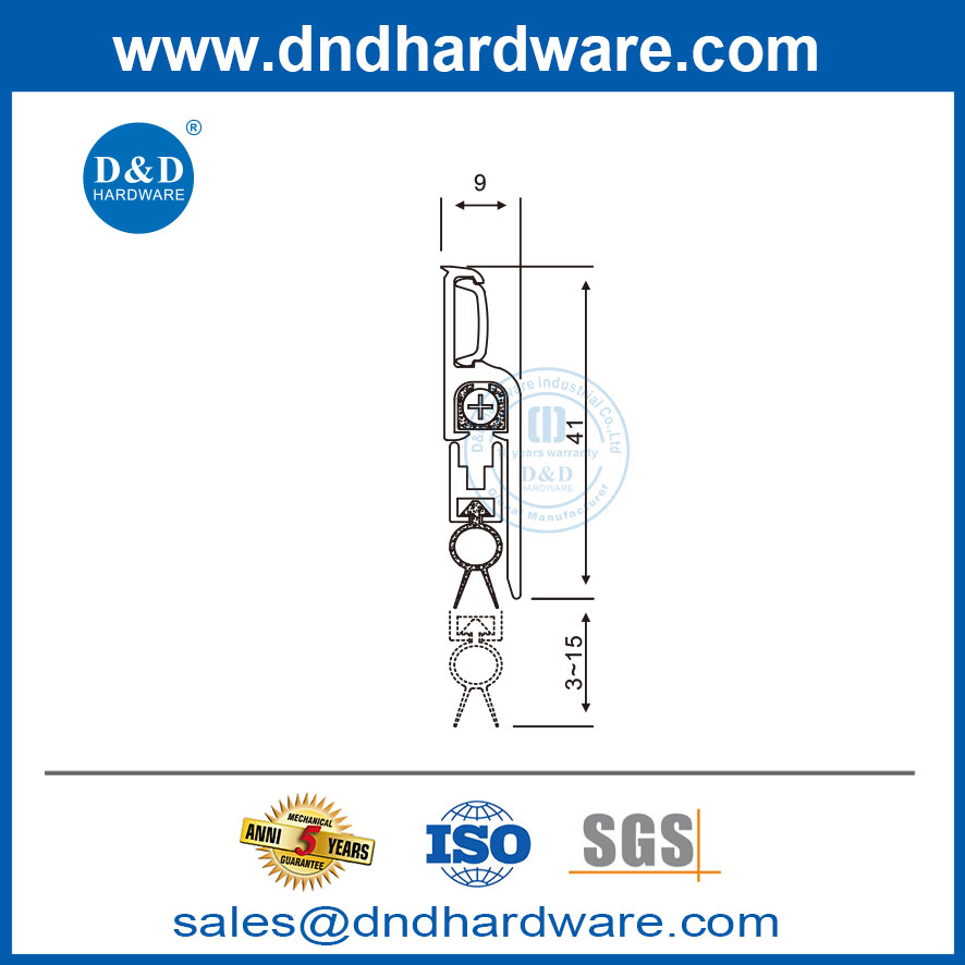 Adjustable Fire Door Drop Down Seals Aluminium Automatic Bottom Door Seal-DDBS003