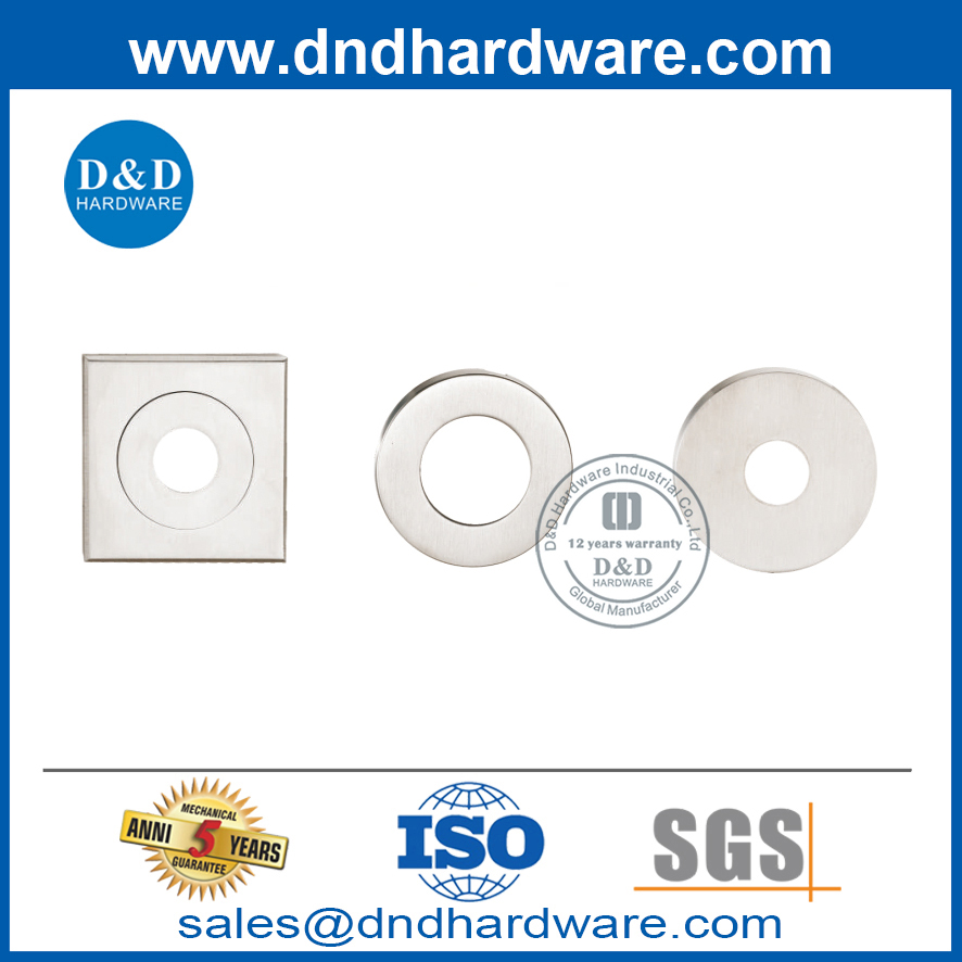 Door Handle Cylinder Stainless Steel Square Rosette Escutcheons-DDES014