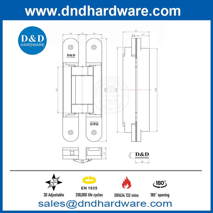 Matte Black Concealed HInge