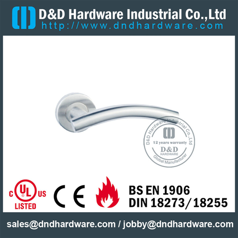 Stainless Steel 304 Hollow Fire Rated Bend T Shape Door Handle for Wooden Door-DDTH005