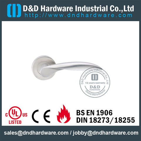 Stainless Steel 304 Thread Type Solid Lever Handle for Fire-Rated Doors-DDSH026
