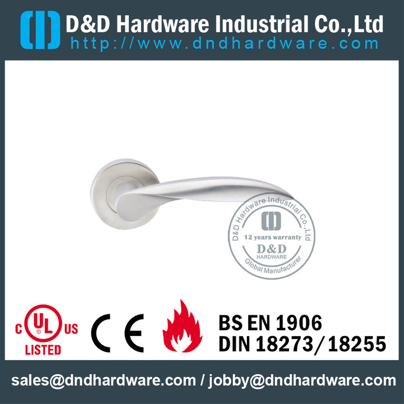 Stainless Steel 304 Thread Type Solid Lever Handle for Fire-Rated Doors-DDSH026