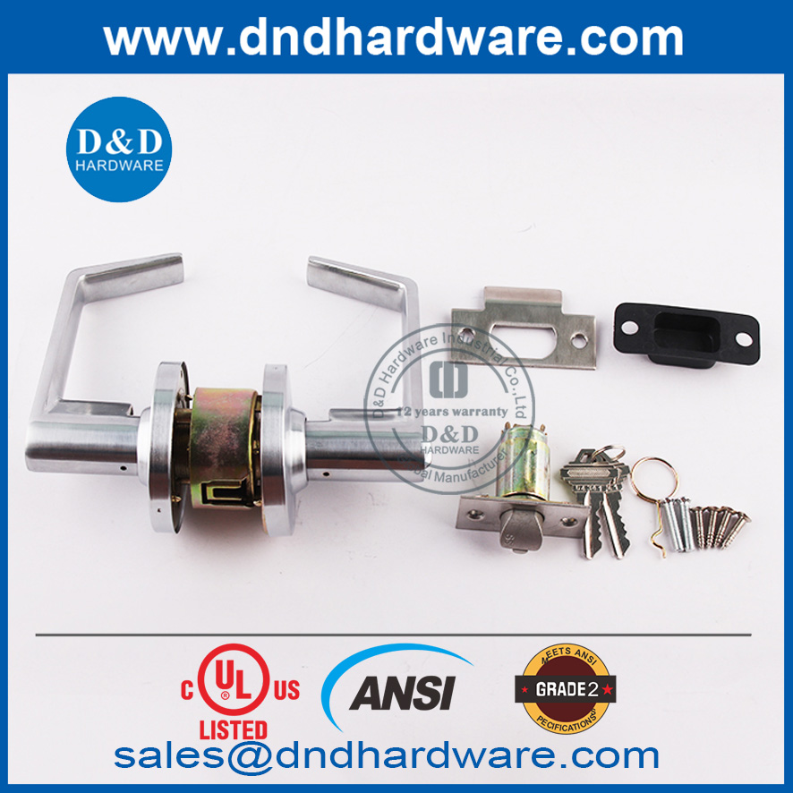 UL Listed ANSI Grade 2 Fireproof Lever Handle Lockset with Key-DDLK011