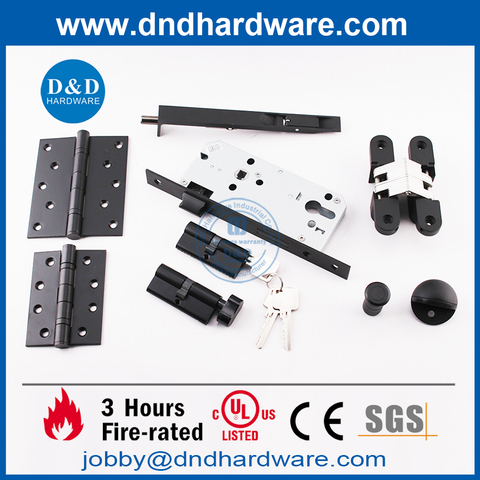 SS304 Black CE Fire Rated Door Hardware for interior doors