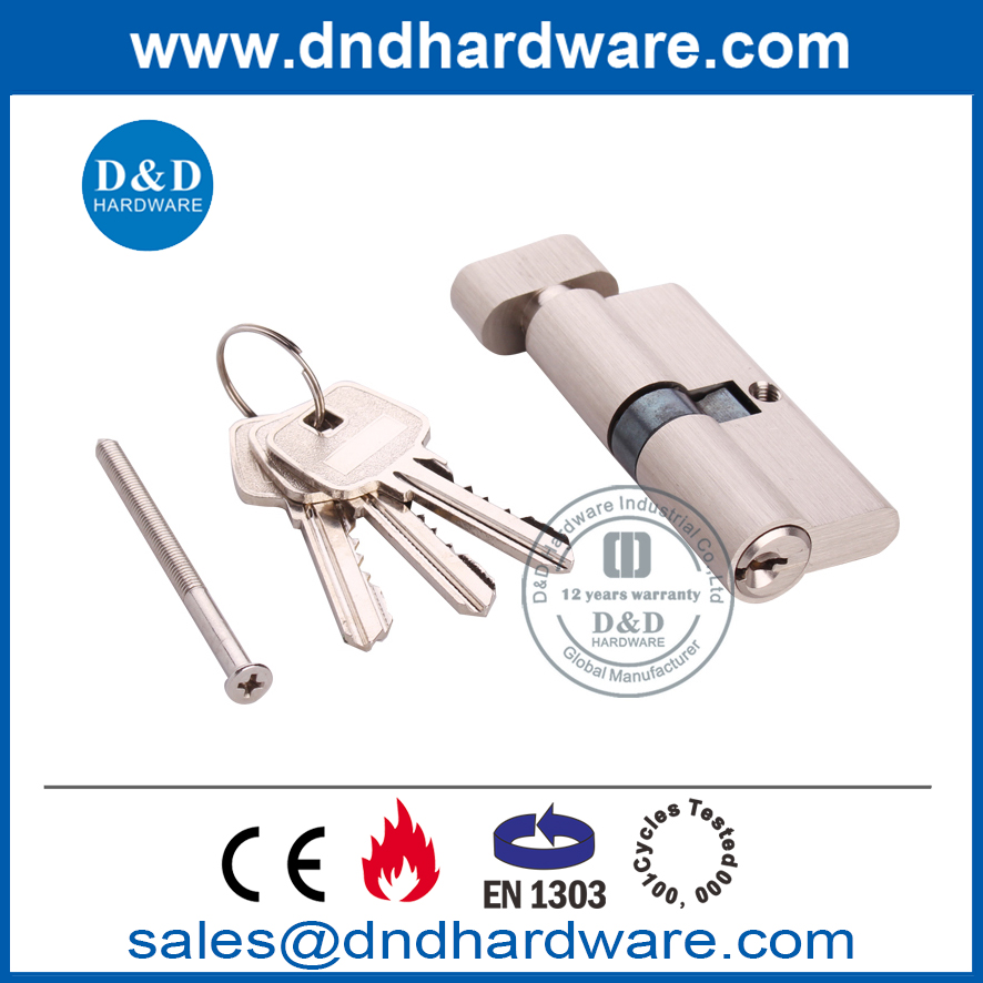 BS EN1303 Solid Brass Thumbturn Cylinder with Key-DDLC004