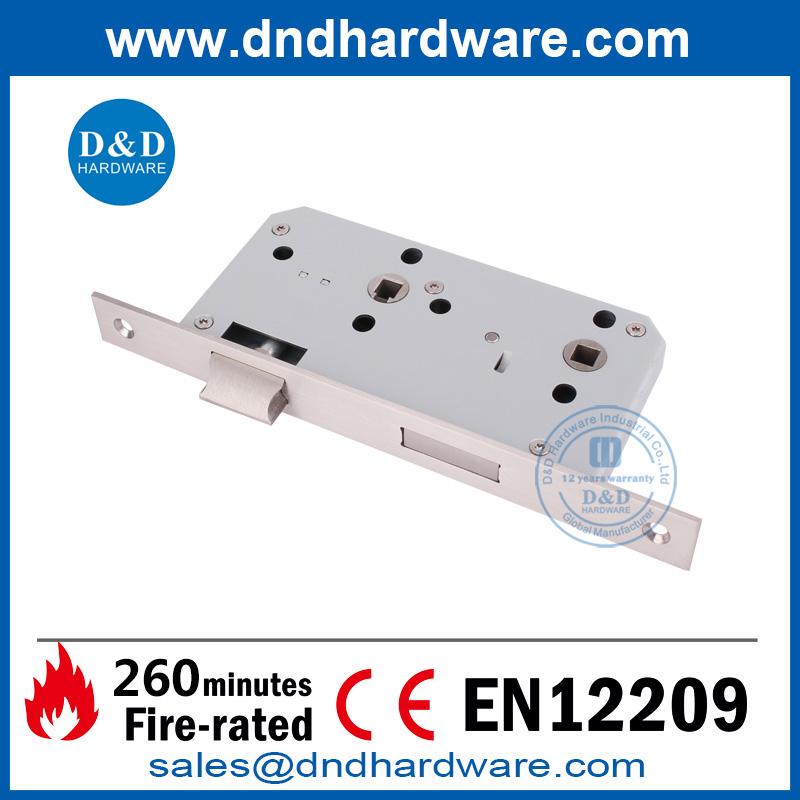 304 Stainless Steel EN12209 Fire Rated Bathroom Door Lock for Washroom-DDML012