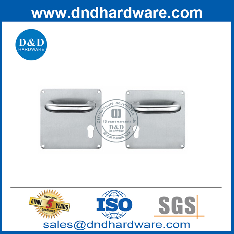 Stainless Steel Square Type Interior Door Handles with Backplate-DDTP001