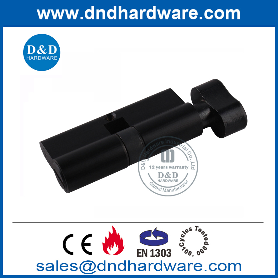Matt Black Brass Thumb Turn Bathroom Door Cylinder-DDLC007