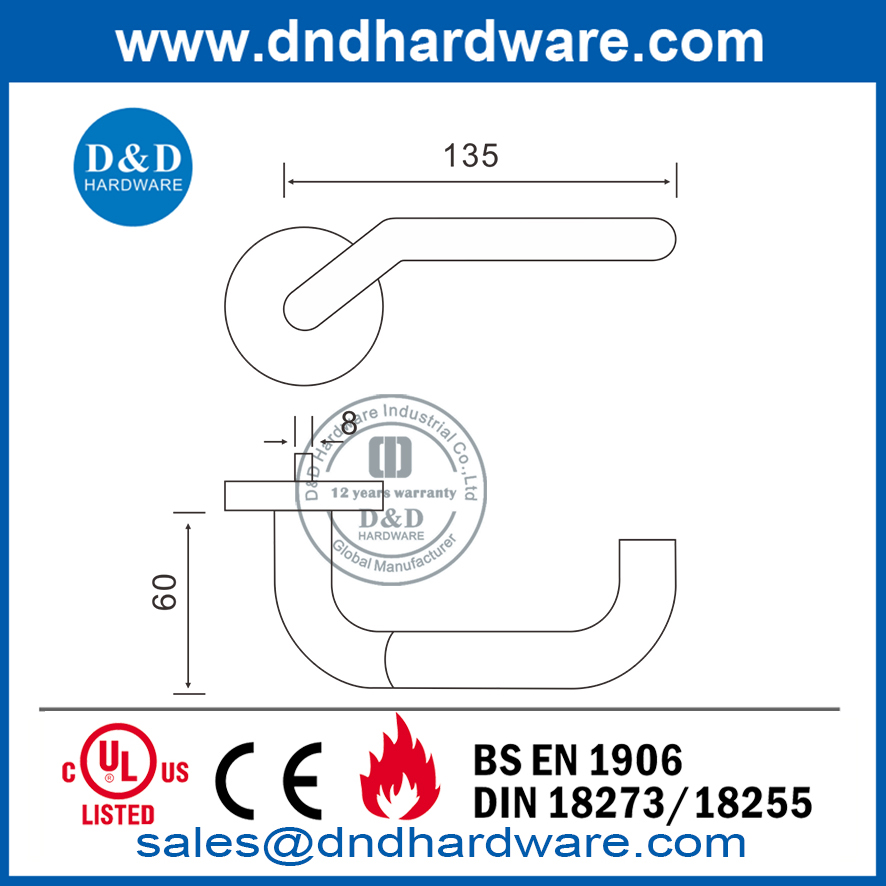 Best Stainless Steel Wooden Door Lever Handle-DDTH016