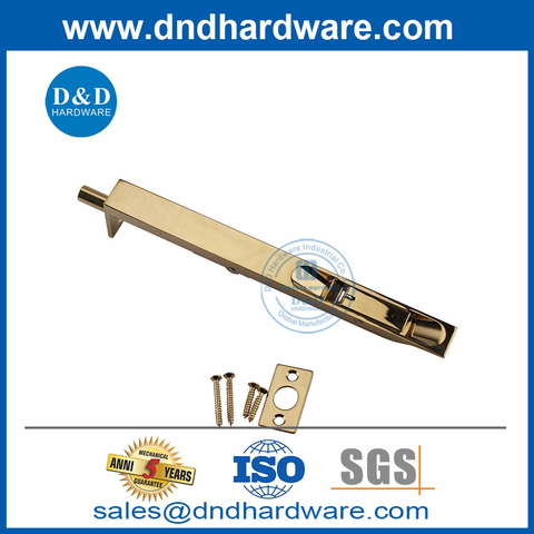 8 Inch Satin Brass SS Heavy Duty Flush Bolt for Wood Door-DDDB001