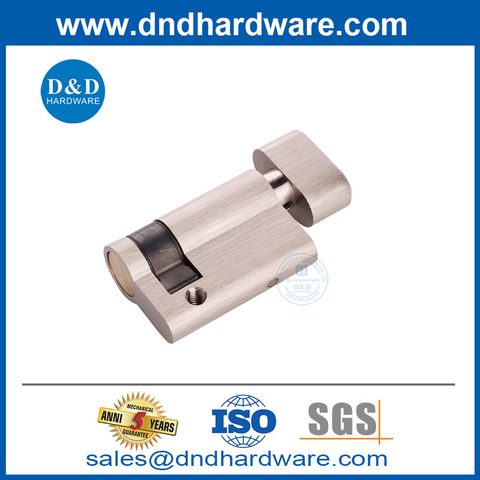 Solid Brass Satin Nickel Lock Cylinders Euro Half Cylinder with Thumbturn-DDLC009
