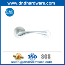 Security Stainless Steel Hollow Tube Door Lever Handle with Round Rose-DDTH037