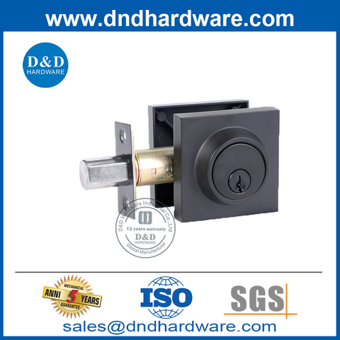 Matt Blakc Zinc Alloy Square Type One Sided Door Knob Lock-DDLK031