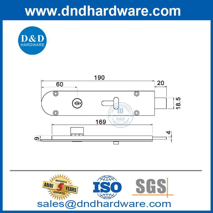 Brass Door Bolt with Lock Latch Exterior Door Bolts-DDDB027