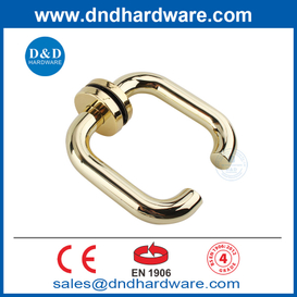 EN1906 Polished Gold European Room Door Lever Handles Interior on Rose-DDTH001