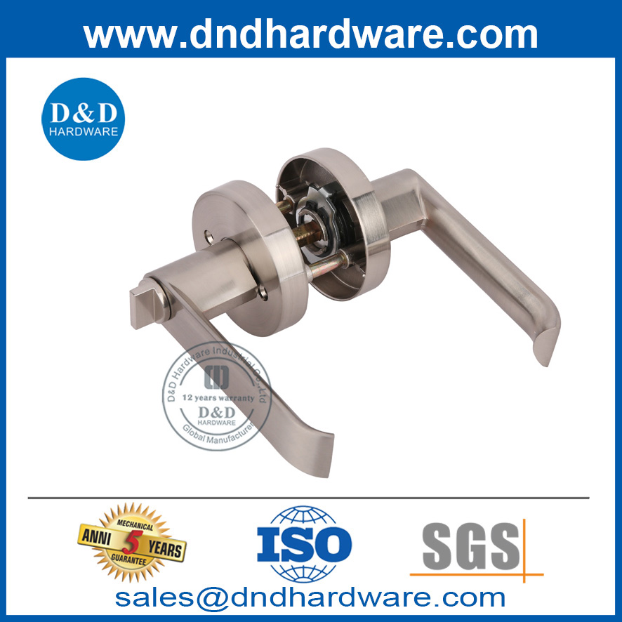 Satin Nickel Zinc Alloy External Door Handles with Lock Set-DDLK092