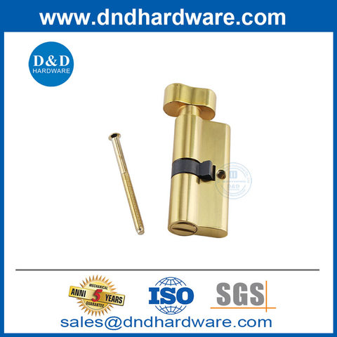 High Security Cheap Price Polished Brass Bathroom Door Cylinder Lock With Knob-DDLC007