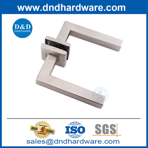 Unique Door Handles Silver Stainless Steel Square Interior Modern Door Handles-DDTH019