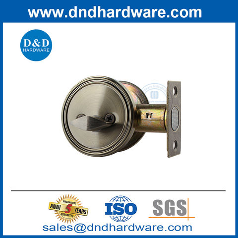 Stainless Steel Antique Brass Front Door Lever Entry Lockset Deadbolt Lock-DDLK008