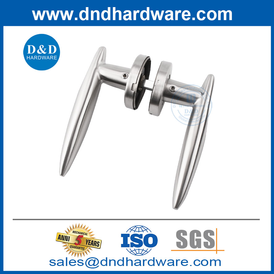 Round Rosette Stainless Steel Front Door Lever Handle-DDSH020