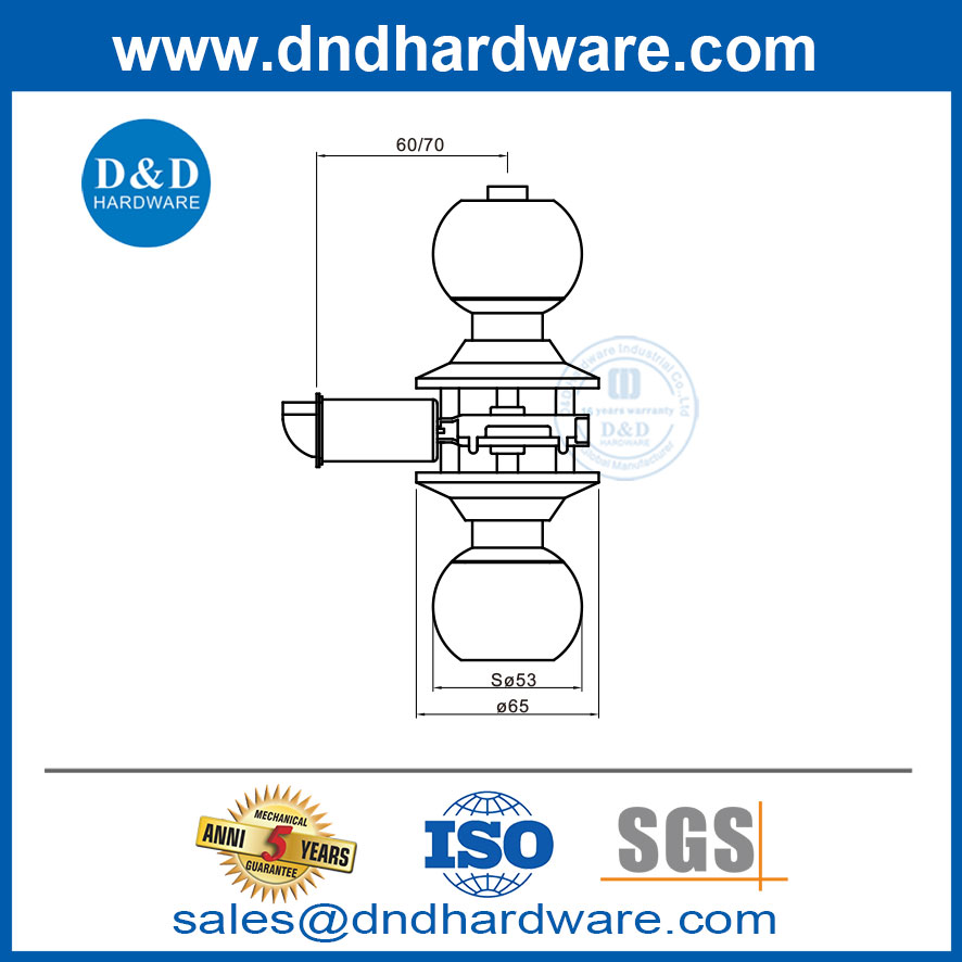 Front Door Locksets Tubular Lockset Stainless Steel Entry Door Knob Locksets-DDLK002
