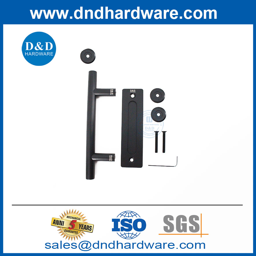 Carbon Steel Black Coating Door Handles Square Sliding Barn Door Handle-DDBD102