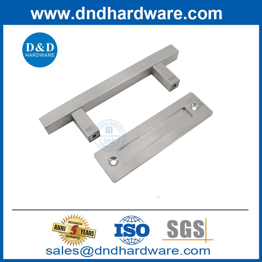 Sliding Barn Door Handle with Flush Finger Pull Black Wooden Handles-DDBD092