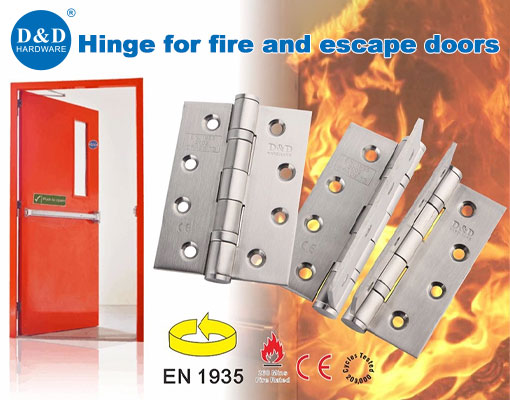 Hinge for fire and escape doors