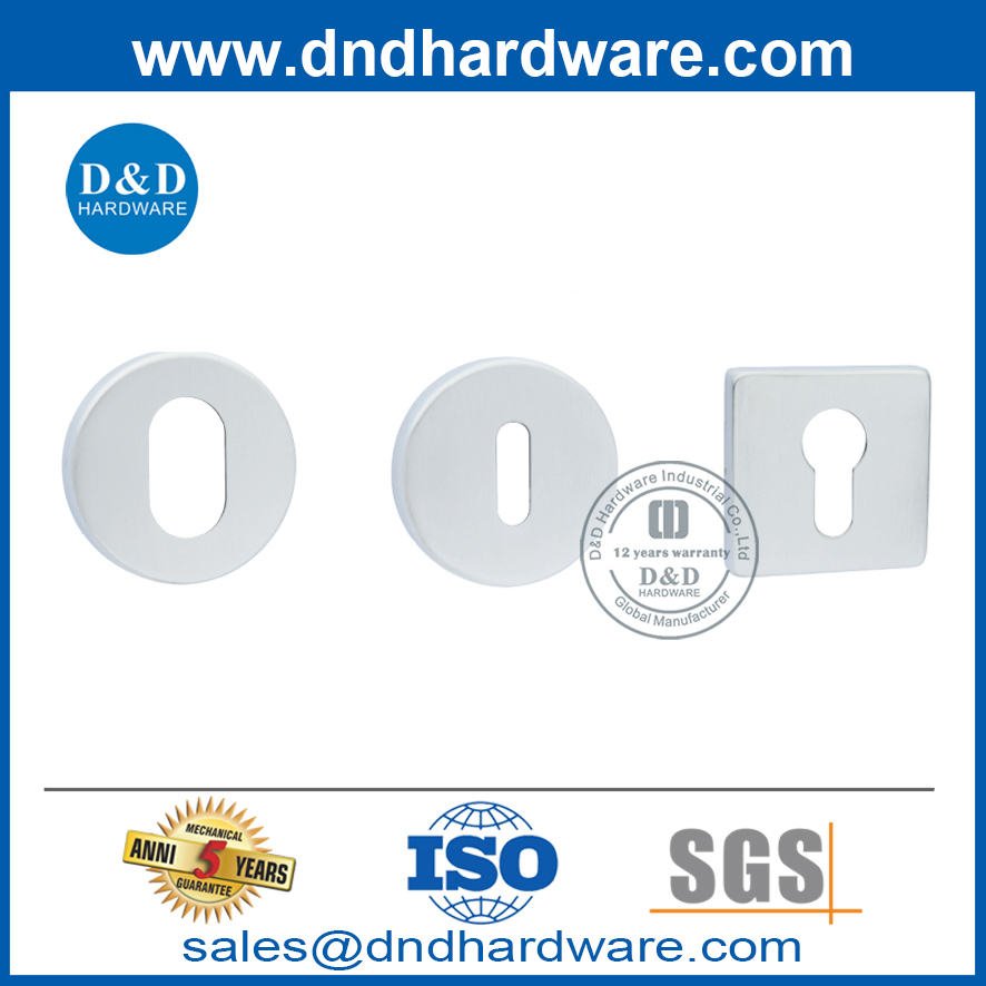 Door Handle Cylinder Stainless Steel Square Rosette Escutcheons-DDES014