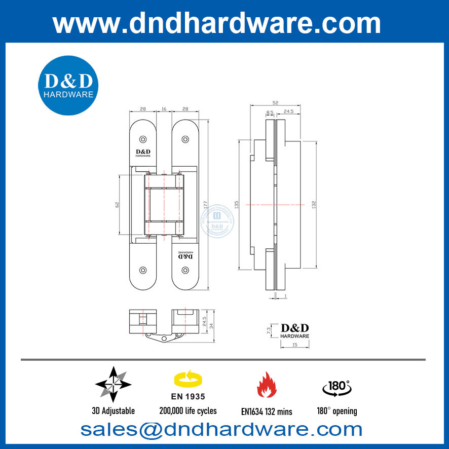 Fire Rated Concealed Hinge