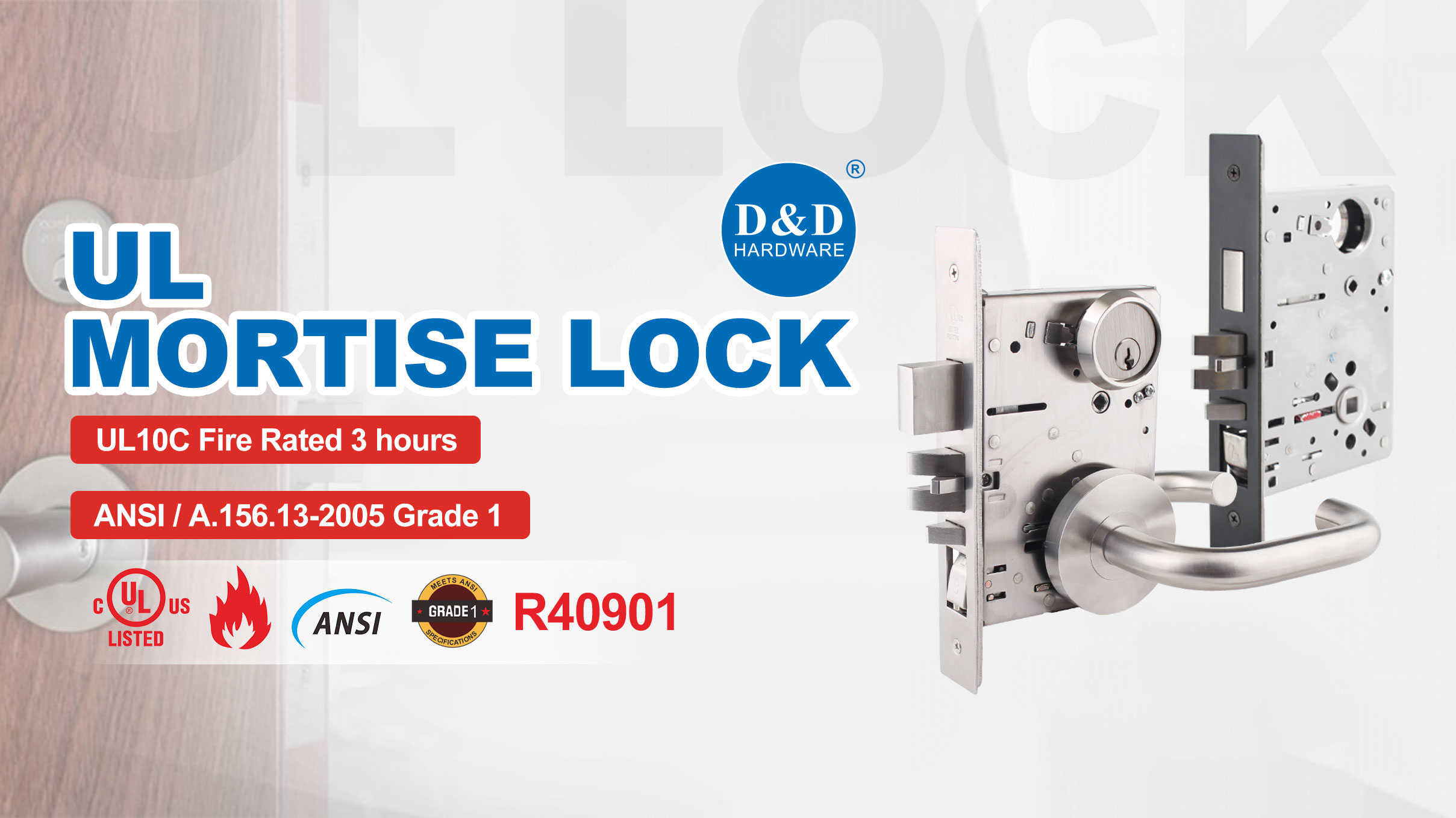 UL Listed UL 10C Fire Resistance Heavy Duty Mortice Door Lock