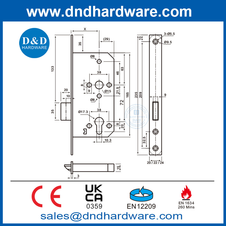 mortice deadbolt lock
