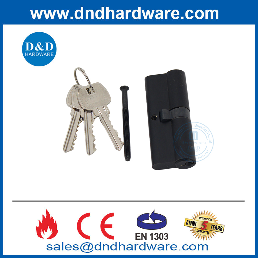 EN1303 Brass Cylinder Supplier 80mm Commercial Door Key Lock Cylinder Fire Rated Black-DDLC003