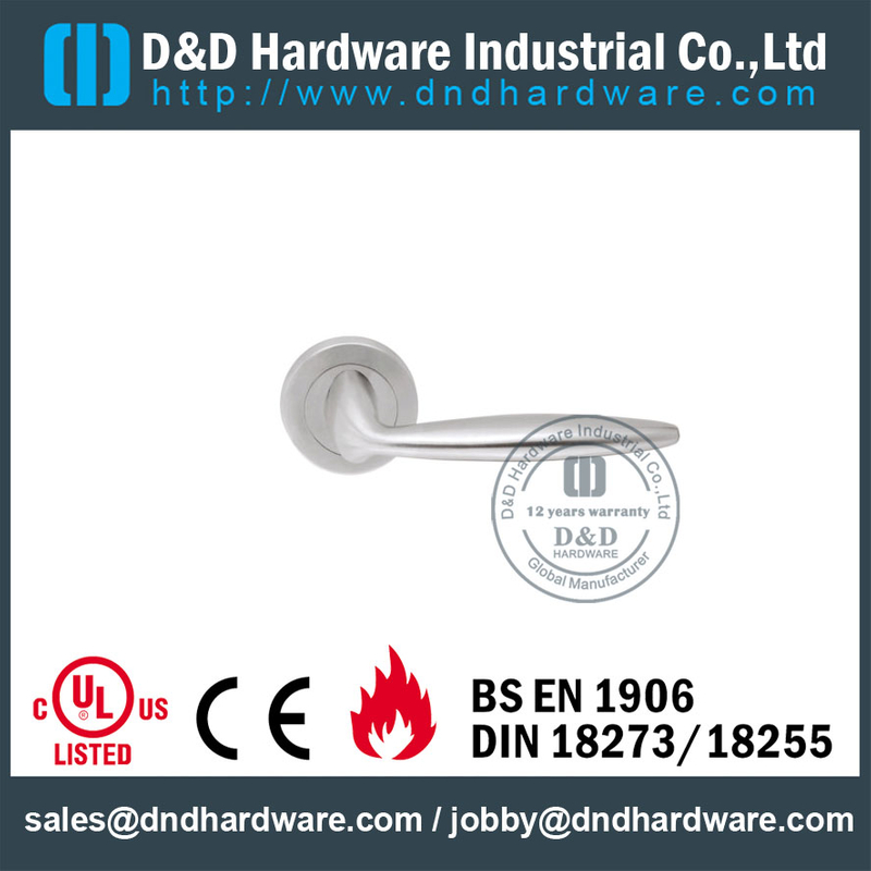 Stainless Steel Grade 304 AB Solid L Shape Lever Handle for Office Doors-DDSH041