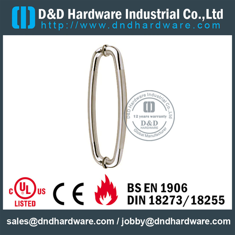 SUS304 Oval Pull Handle for Exterior Glass Door with PVD-DDPH011