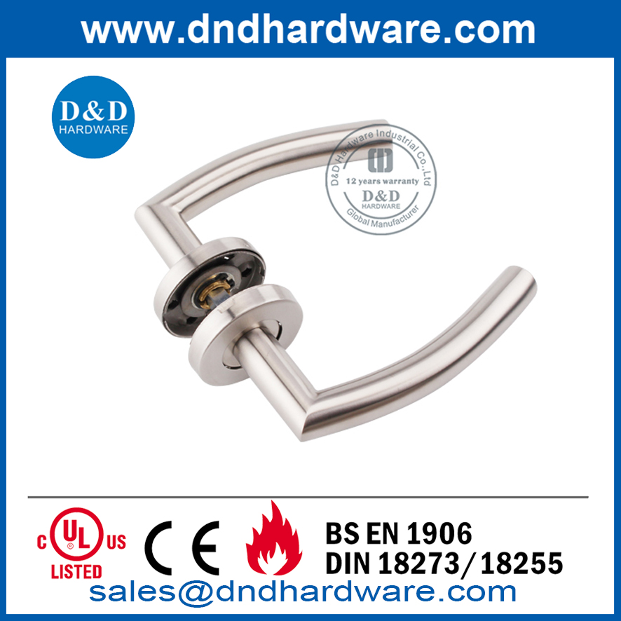 BS EN1906 Stainless Steel Fireproof Metal Door Lever Handle-DDTH011