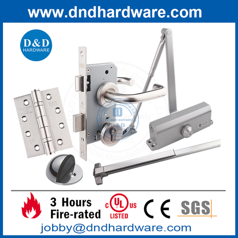 Stainless steel Fire Rated Emergency Escape UL CE Door Hardware for Interior doors