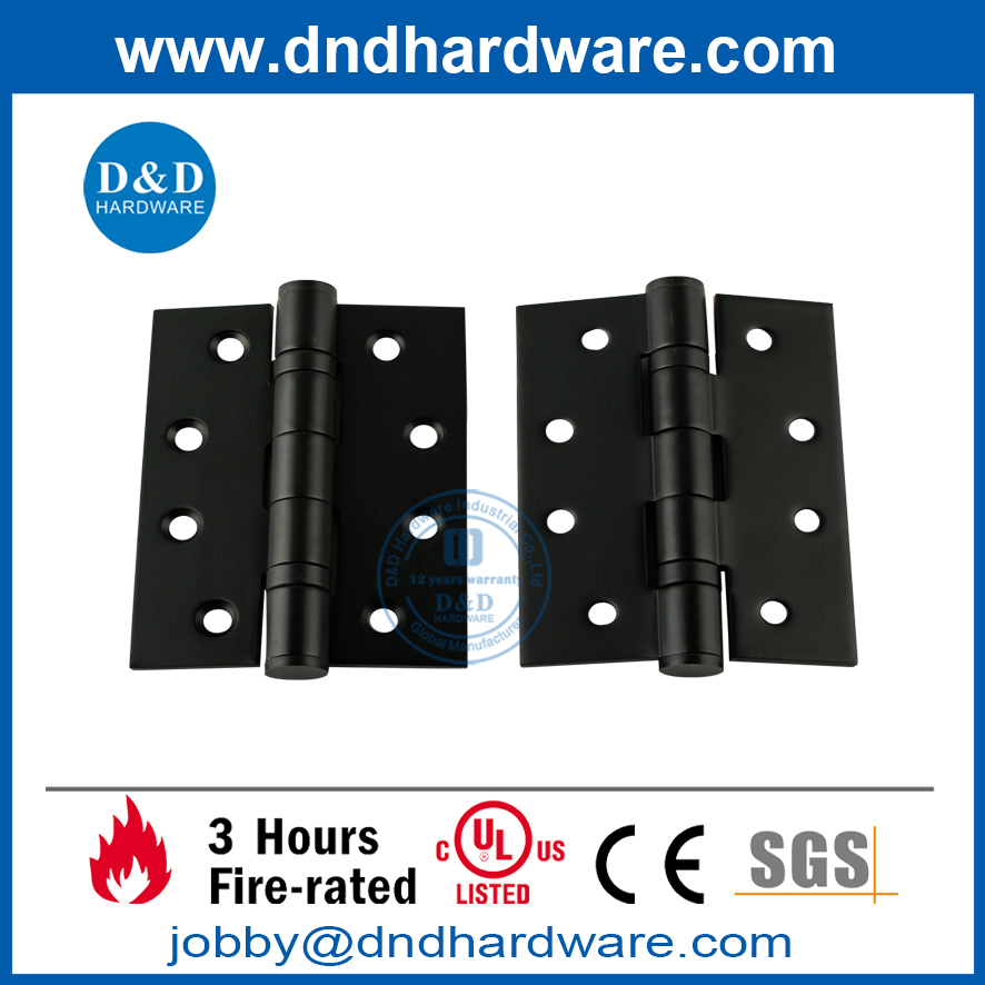 SS304 4x3x3.0mm Fire Rated Black Finish Door Hinge for Metal Door -DDSS001