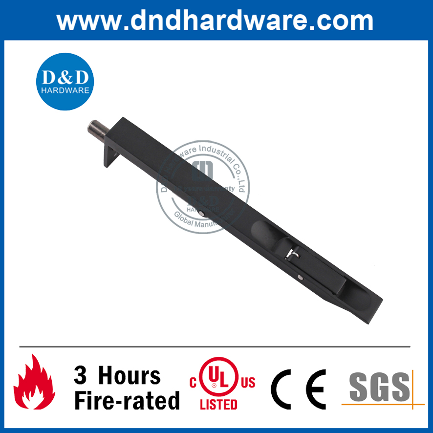 Heavy Duty Stainless Steel Black Flush Door Bolt for Steel Door -DDDB001