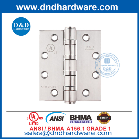 ANSI / BHMA Fire Rated Hinge SS304 UL 4 BB Butt Hinge- 4.5x4.5x4.6mm-4BB