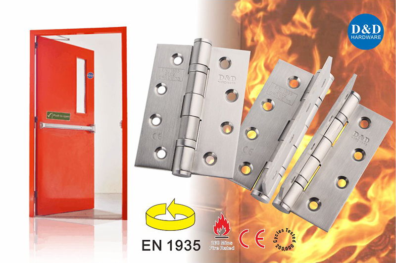Hinge for fire and escape doors